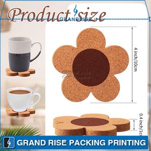 Personalized High Quality Cork Coaster Flower Shape Natural Cork Coaster Set