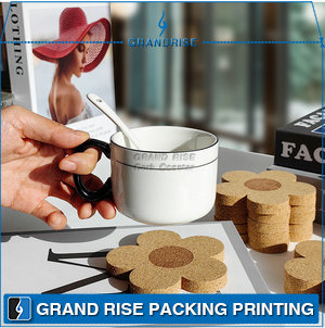 Hot Sell Cute Coffee Sublimation Flower Shape Wood Cork coaster