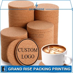 Factory Wholesale Custom Cork Reusable Coasters Laser Engraved 