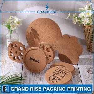 Wholesale Custom Cork Reusable Coasters Laser Engraved 9cm Natural Cork Square Backed Portugal Cork Coasters